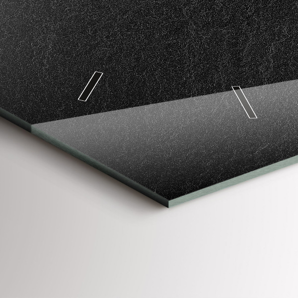 Glass wall clock rectangular Dark rock