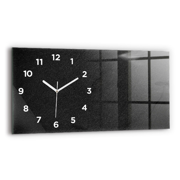 Glass wall clock rectangular Dark rock