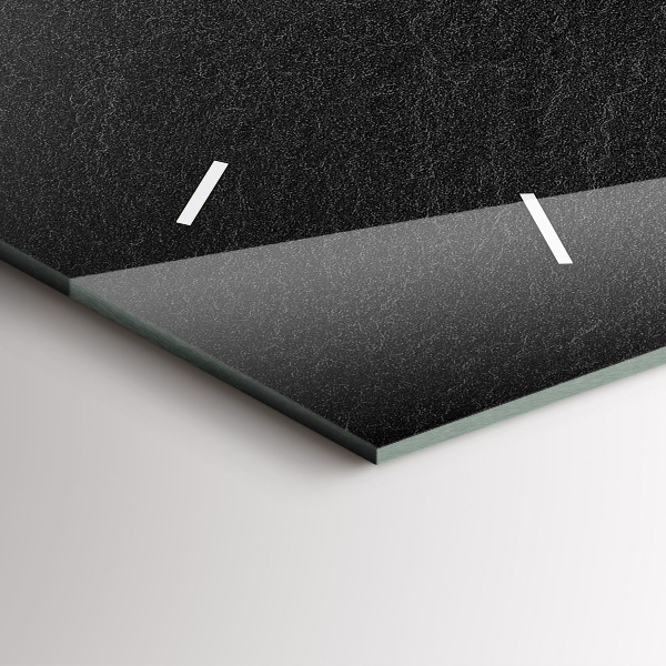 Glass wall clock rectangular Dark rock