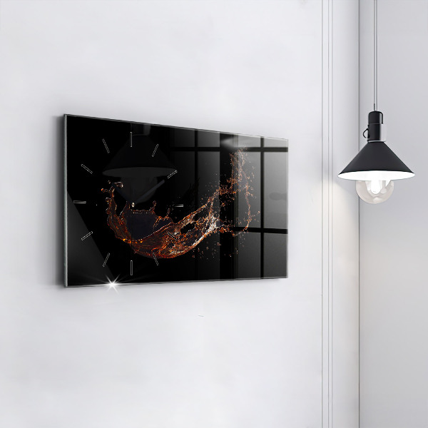 Glass wall clock rectangular Spilled drink