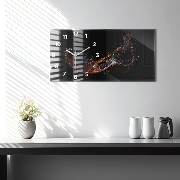 Glass wall clock rectangular Spilled drink