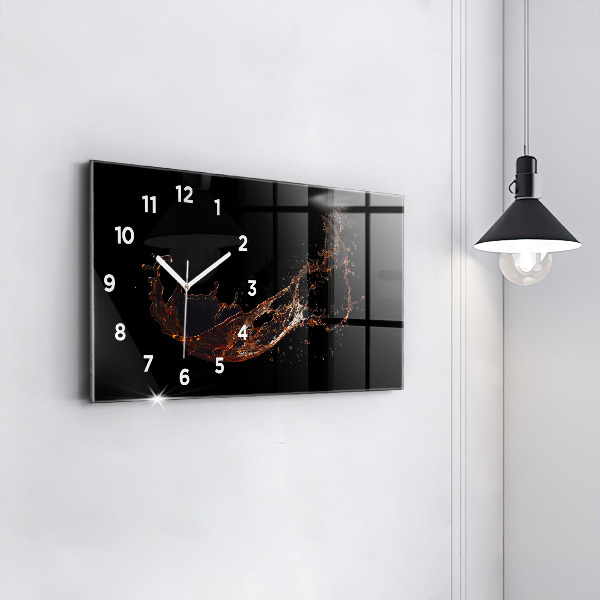 Glass wall clock rectangular Spilled drink