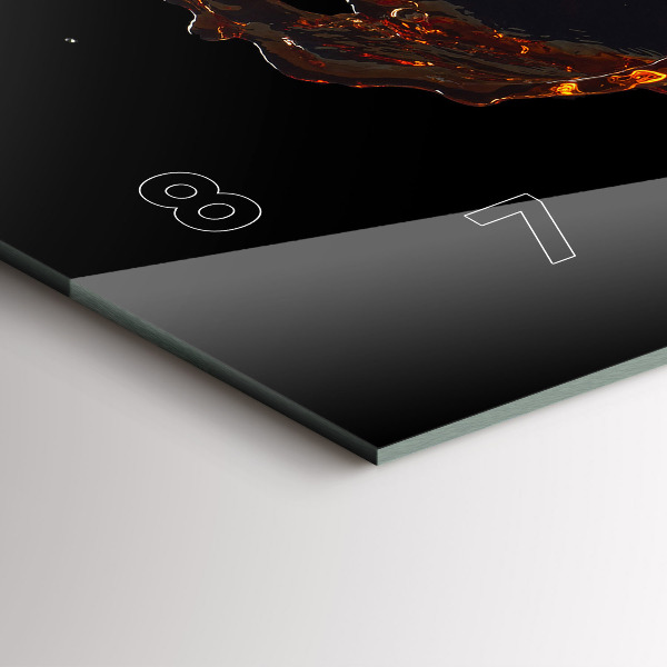 Glass wall clock rectangular Spilled drink