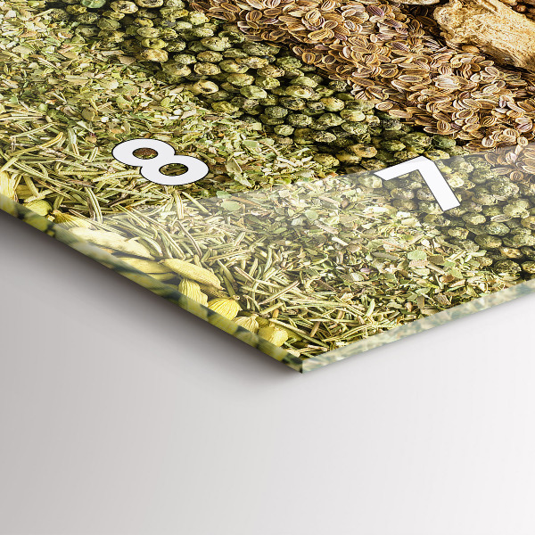 Glass wall clock rectangular Rows of spices