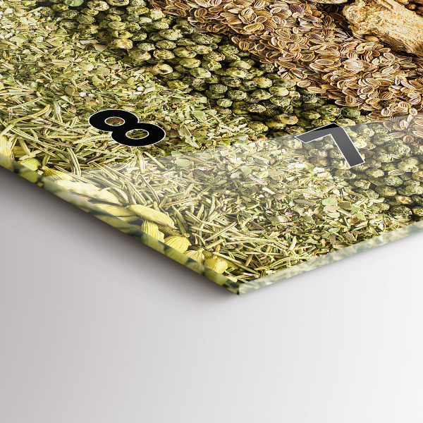 Glass wall clock rectangular Rows of spices