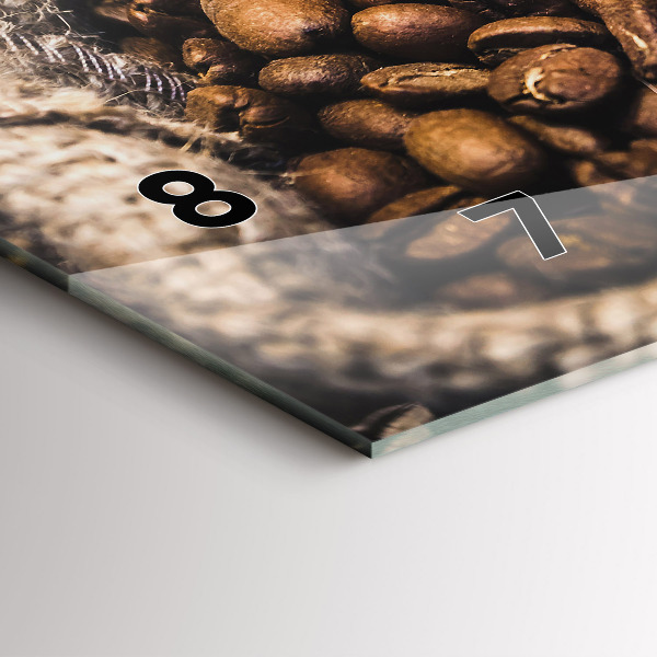 Glass wall clock rectangular Bags of coffee