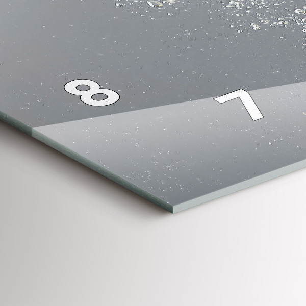 Glass wall clock rectangular Citrus in water