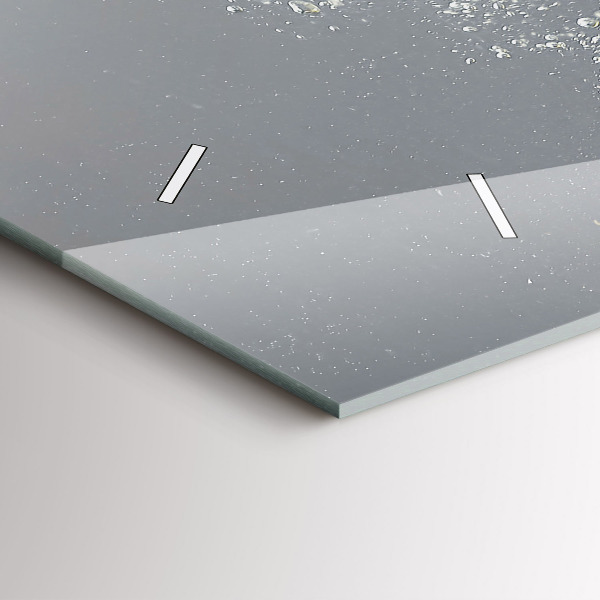 Glass wall clock rectangular Citrus in water