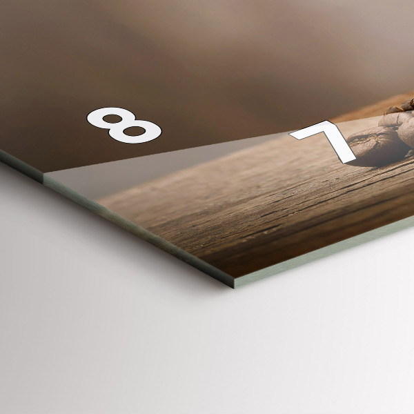 Glass wall clock rectangular A cup of coffee