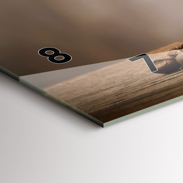 Glass wall clock rectangular A cup of coffee