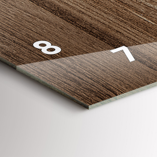 Glass wall clock rectangular Dark wood