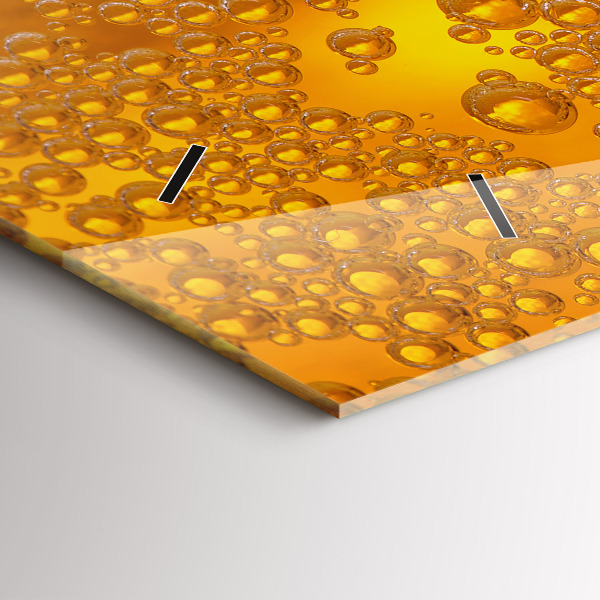 Glass wall clock rectangular Beer