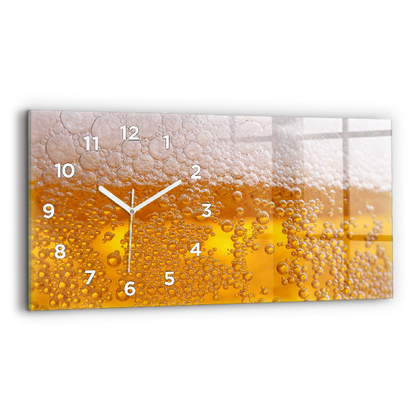 Glass wall clock rectangular Beer