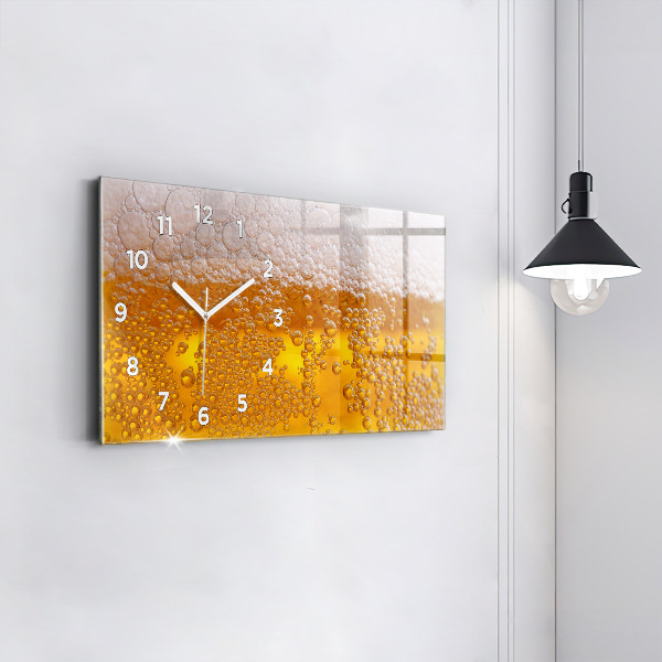 Glass wall clock rectangular Beer