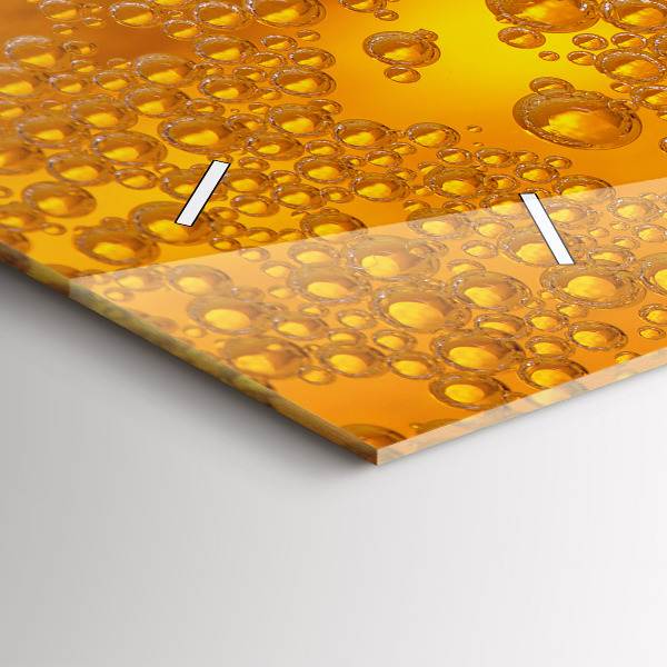 Glass wall clock rectangular Beer