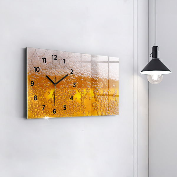 Glass wall clock rectangular Beer