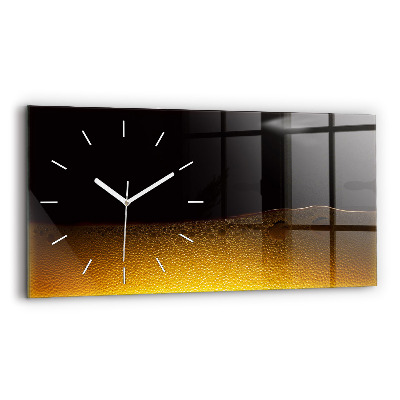 Glass wall clock rectangular Orange juice