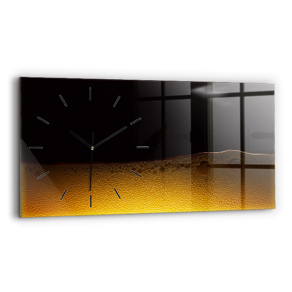 Glass wall clock rectangular Orange juice