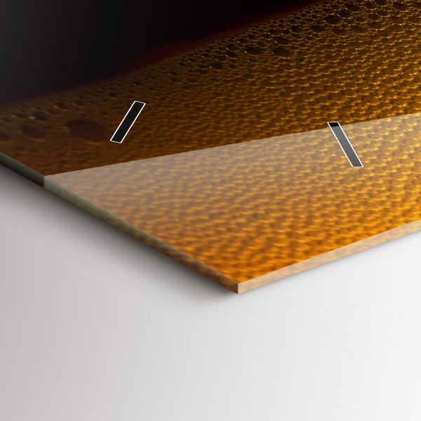 Glass wall clock rectangular Orange juice