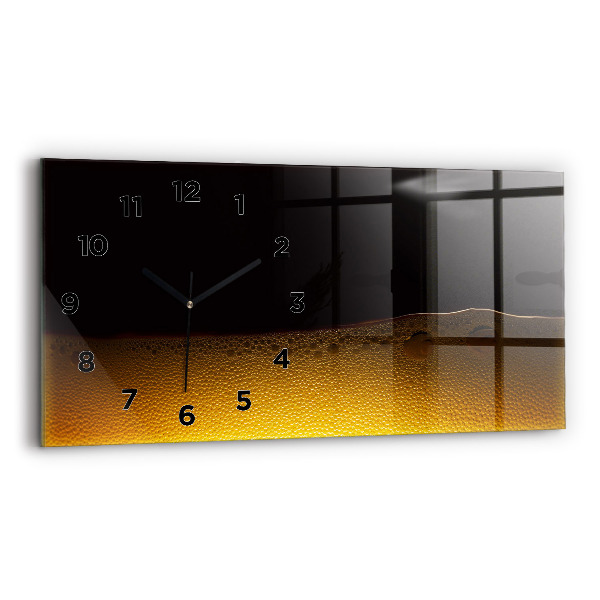 Glass wall clock rectangular Orange juice