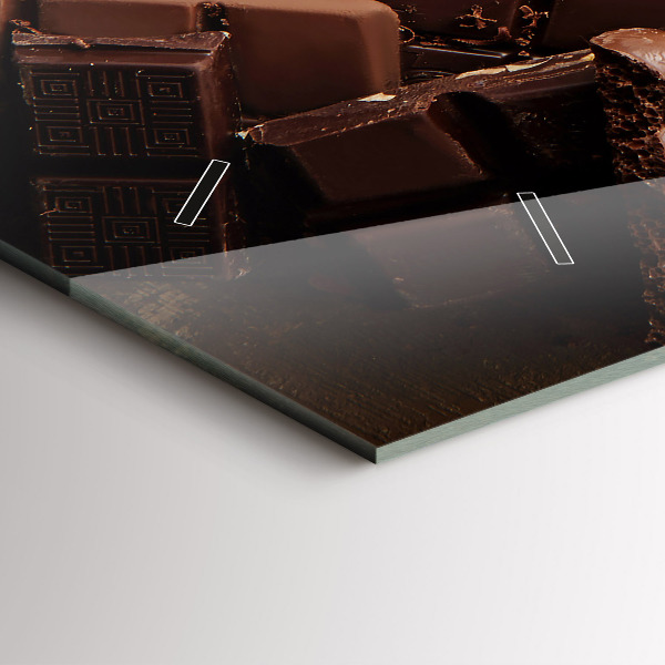 Glass wall clock rectangular Chocolate bars