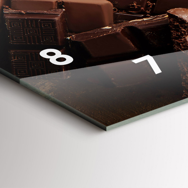 Glass wall clock rectangular Chocolate bars