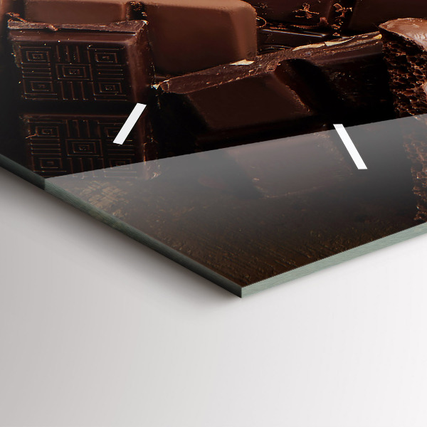 Glass wall clock rectangular Chocolate bars