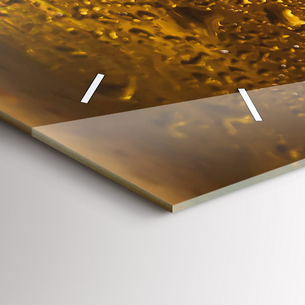 Glass wall clock rectangular A mug of beer