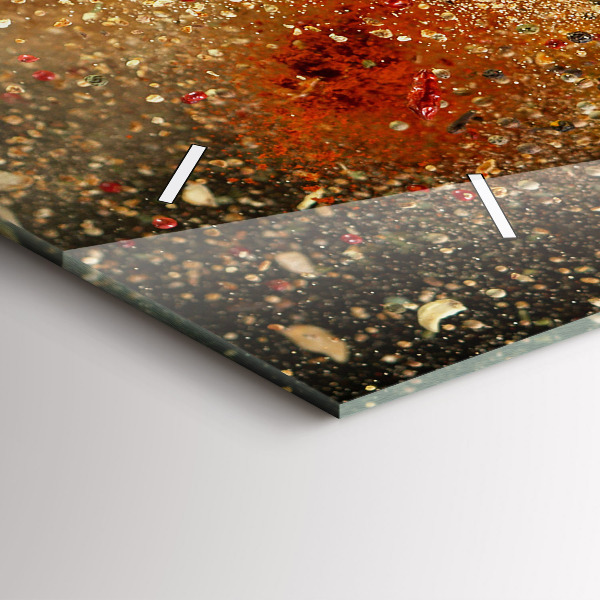 Glass wall clock rectangular Spice abstraction