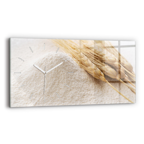 Glass wall clock rectangular Flour
