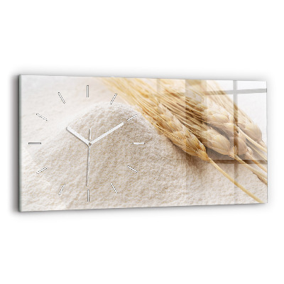 Glass wall clock rectangular Flour