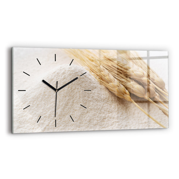Glass wall clock rectangular Flour