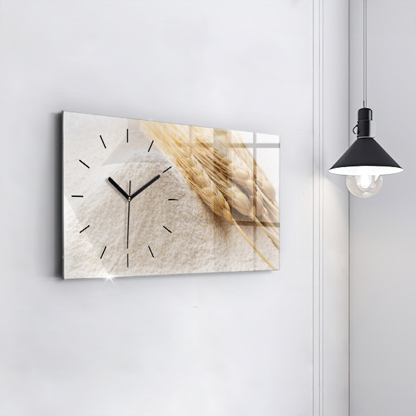 Glass wall clock rectangular Flour