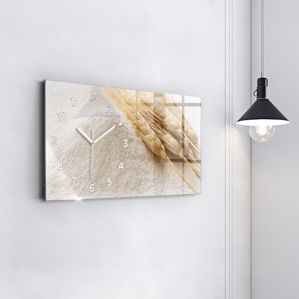 Glass wall clock rectangular Flour