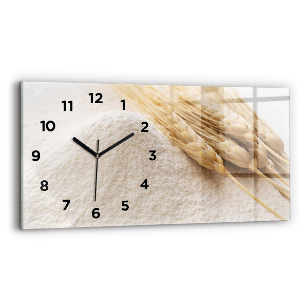 Glass wall clock rectangular Flour