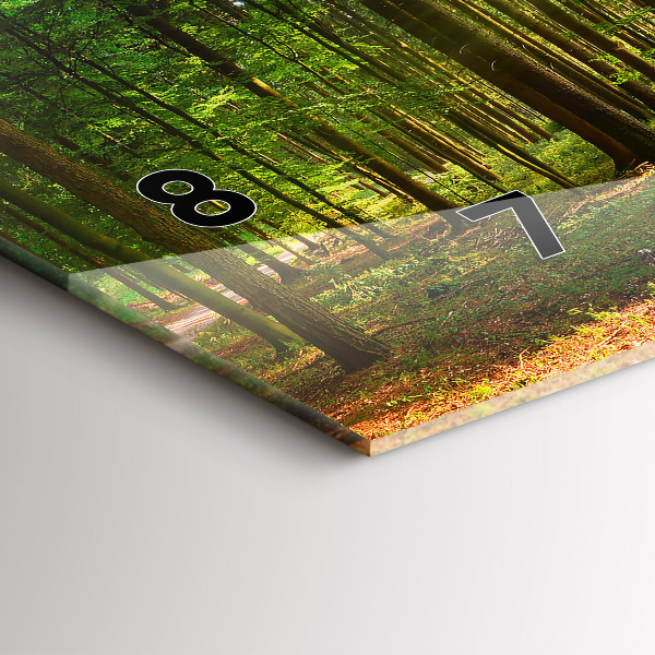 Glass wall clock rectangular Forest sunrise