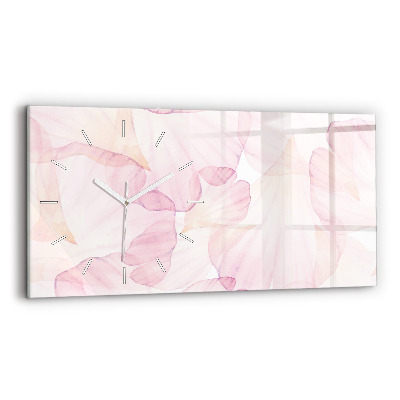 Glass wall clock rectangular Watercolor petals