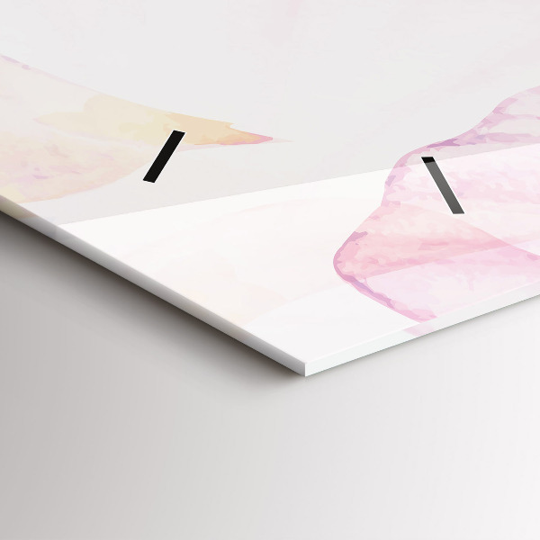 Glass wall clock rectangular Watercolor petals