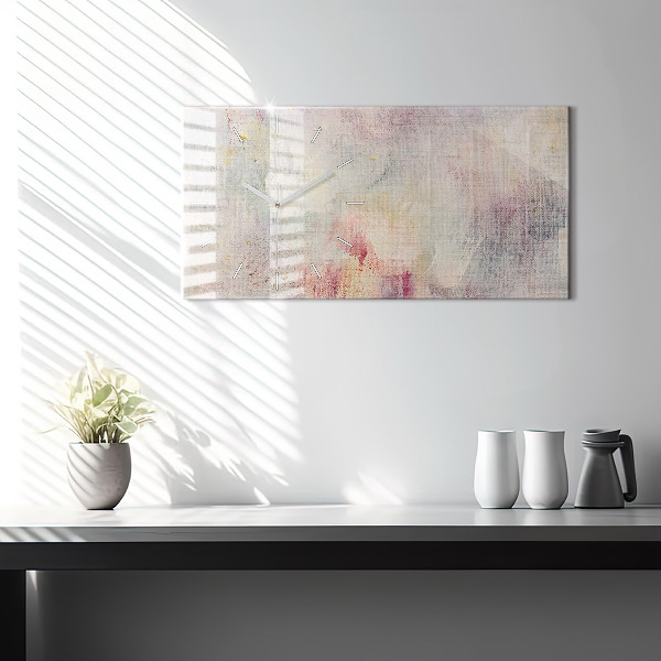 Glass wall clock rectangular Painted abstraction