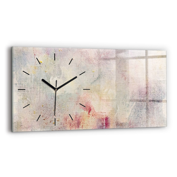 Glass wall clock rectangular Painted abstraction