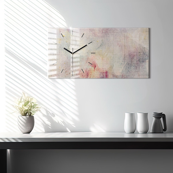 Glass wall clock rectangular Painted abstraction