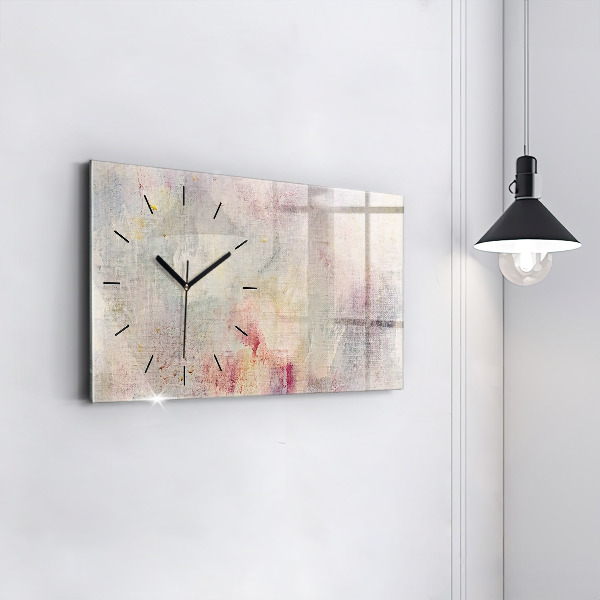 Glass wall clock rectangular Painted abstraction