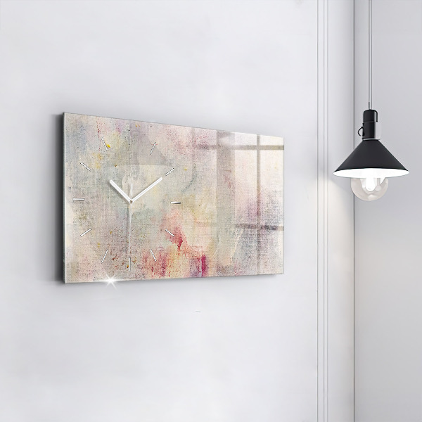 Glass wall clock rectangular Painted abstraction