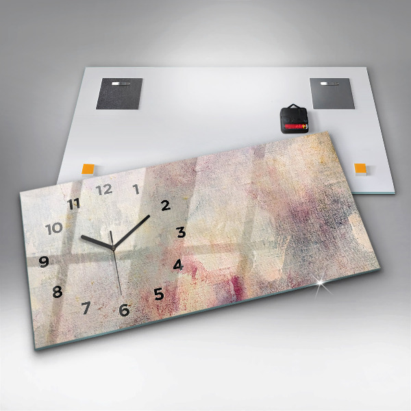 Glass wall clock rectangular Painted abstraction