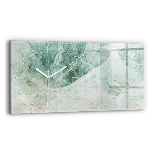Glass wall clock rectangular Marble Stone Texture