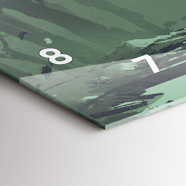 Glass wall clock rectangular Samurai in the forest