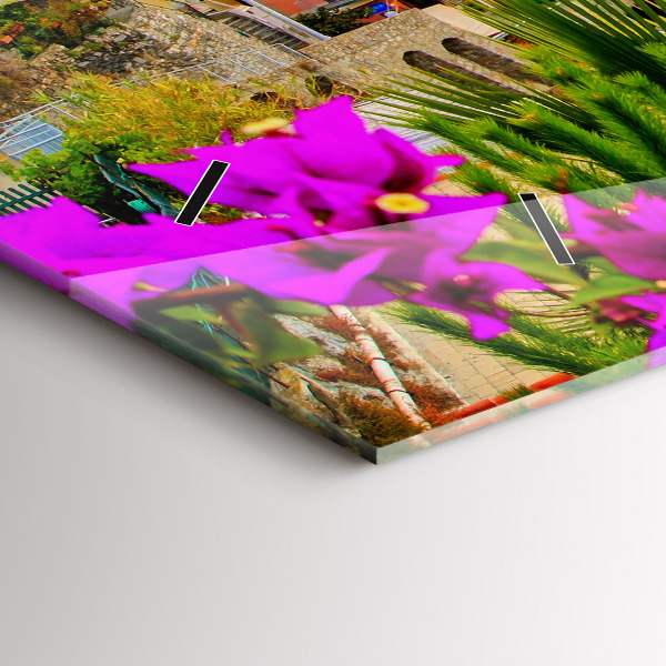 Glass wall clock rectangular Cinque Terre Coast