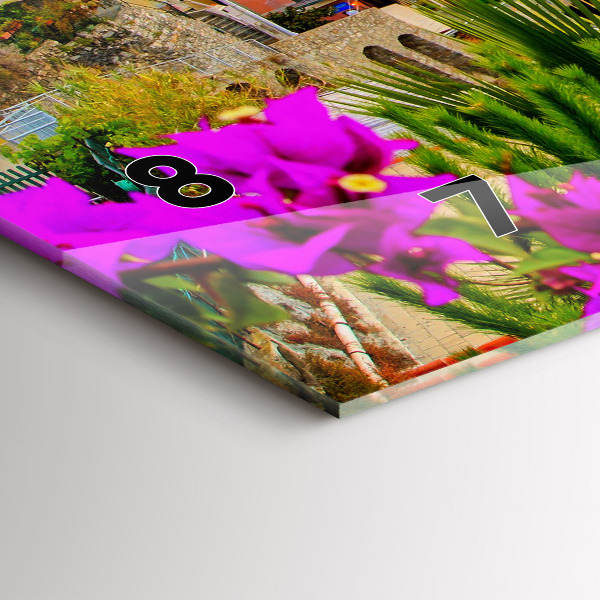 Glass wall clock rectangular Cinque Terre Coast