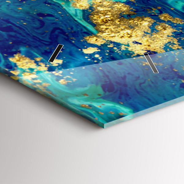 Glass wall clock rectangular Modern abstraction