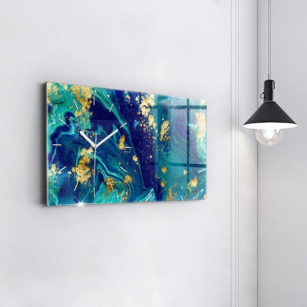 Glass wall clock rectangular Modern abstraction